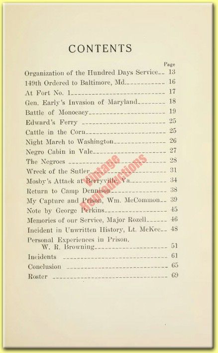 149th Ohio Volunteer Infantry Regiment ~ OH Civil War History {1911 