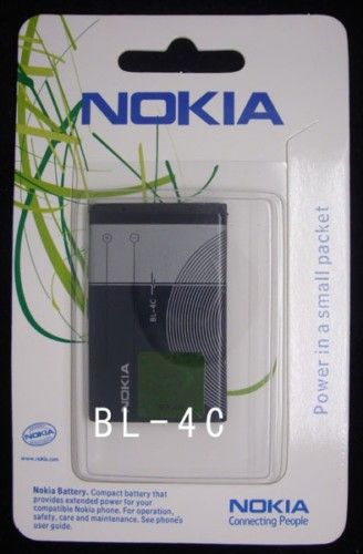 New Battery BL 4C For Nokia 6103 6125 6136 6260 7200 4C  