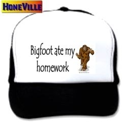 NEW ball cap hat BIG FOOT ATE MY HOMEWORK home work  