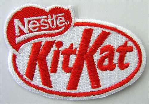 NESTLE KITKAT LOGO IRON ON EMBROIDERED PATCH  