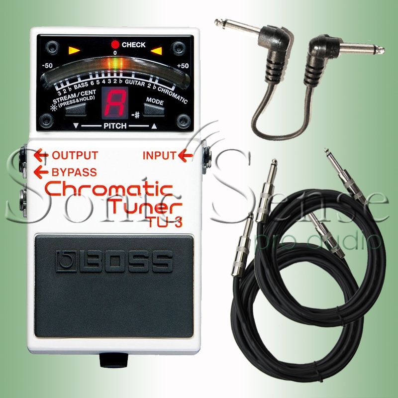 Boss TU3 Chromatic Tuner TU 3 Stomp Box w Cables FREE EXTRA WARRANTY 