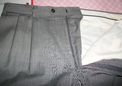 44L RALPH LAUREN 38 x 32 Gray 100% Wool Mens Suit  