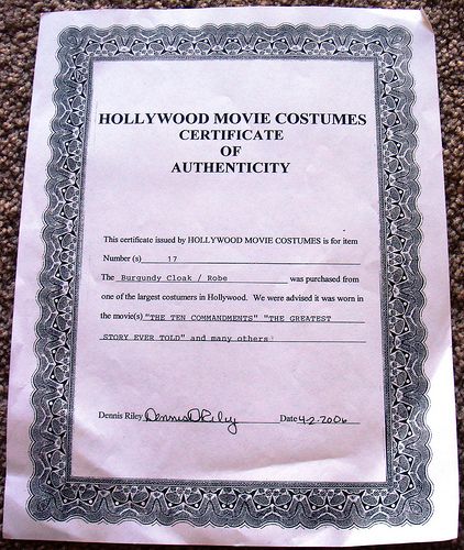   An actual piece of the prop used during the filming of the movie