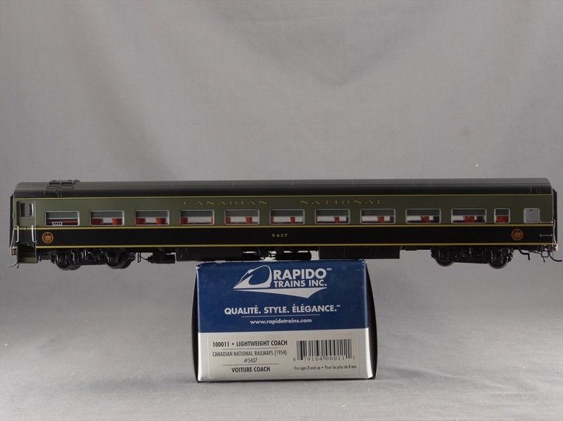 DTD TRAINS   HO SCALE RAPIDO TRAINS 100011 CNR 1954 LIGHTWEIGHT COACH 