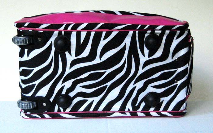 20 Duffel/Tote Bag Rolling Luggage/Wheels Zebra Pink  