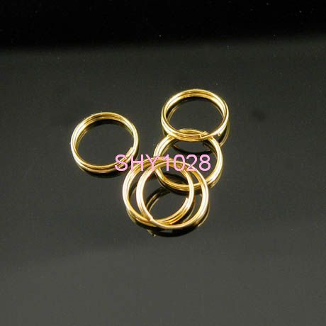 250Pcs Golden plated Findings Split Rings 10mm #0349A  