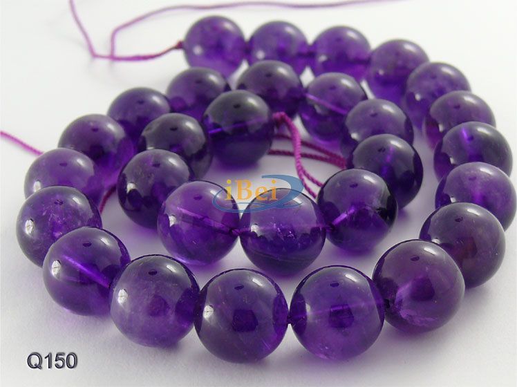 genuine amethyst quartz round 14mm strand beads 16 free s h