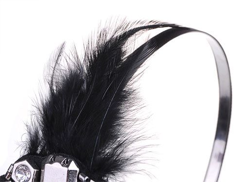 Handmade Tribal Bead 1920s Western Flapper Inspired Feather Headband 