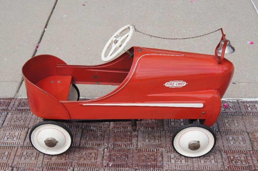 1940s GARTEN PEDAL CAR SHARK NOSE FIRE TRUCK ART DECO RARE LOOK & NEAR 