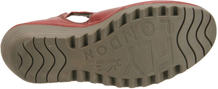 Fly london Yogo Red Leather Womens New Wedge Shoes  