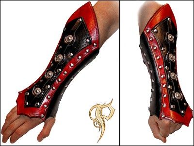 Leather Armor   Monarch Noble Bracers   SCA LARP GOTH  