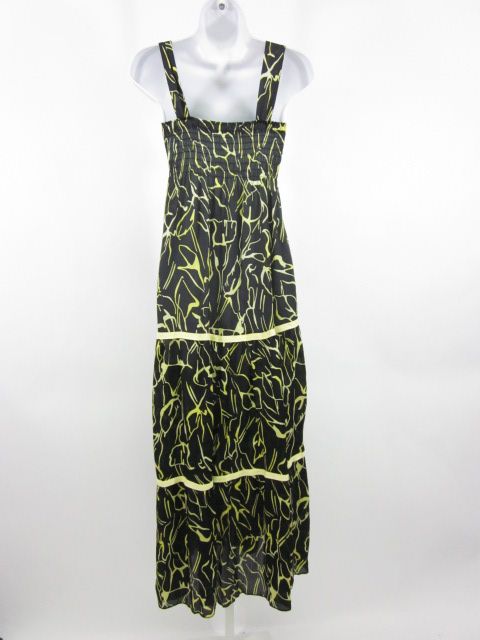 EXPLOSION Black Yellow Printed Sleeveless Dress Sz 40  