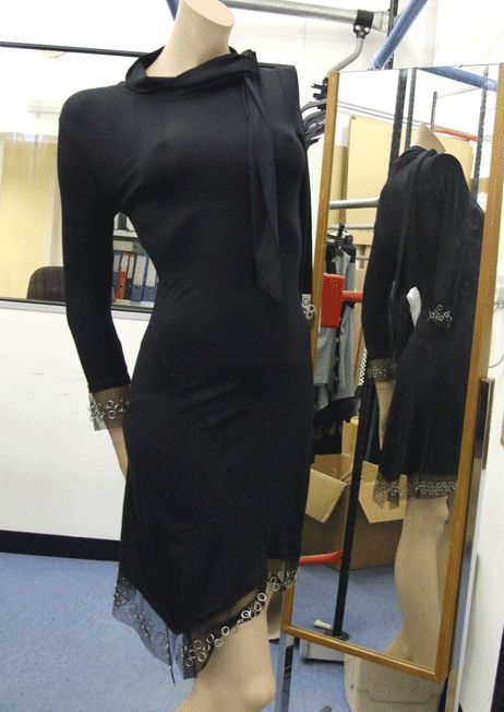 Marcel Marongiu Exquisite Unusual Loopy Black Dress 36  