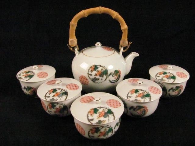 JAPANESE VINTAGE KUTANI YAKI TEA SET SIGNED BY ARTIST  