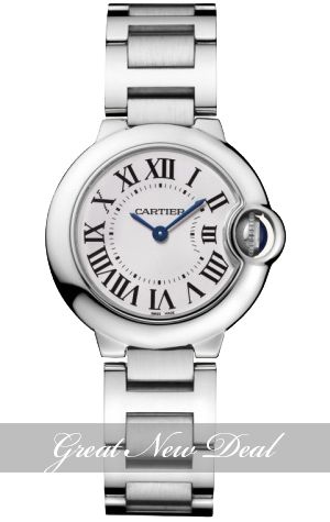 NEW CARTIER BALLON BLEU SMALL STAINLESS STEEL W69010Z4  