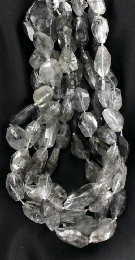 HERKIMER DIAMOND LARGE FACETED POTATO BEADS~  