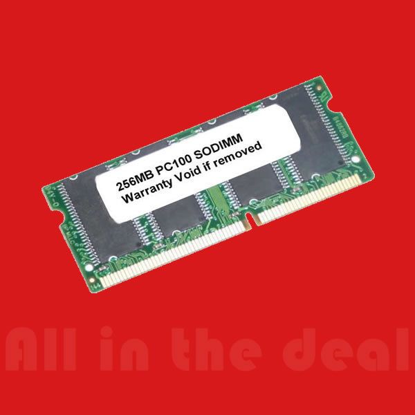 256MB PC100 144 PIN SODIMM NOTEBOOK/LAPTOP MEMORY  