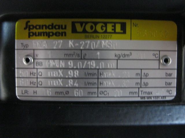 VOGEL DB71 2750 900 PUMP  