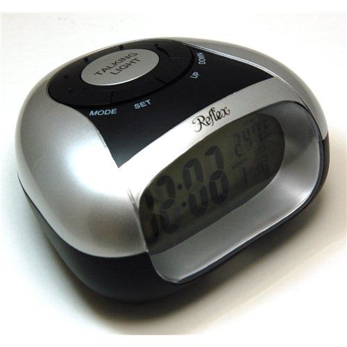 Reflex Black And Silver Digital Talking Alarm Clock  