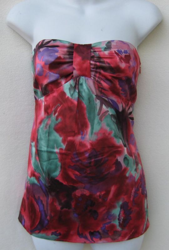 NWT NEW Ann Taylor LOFT Floral Strapless Top Sz 14 P  