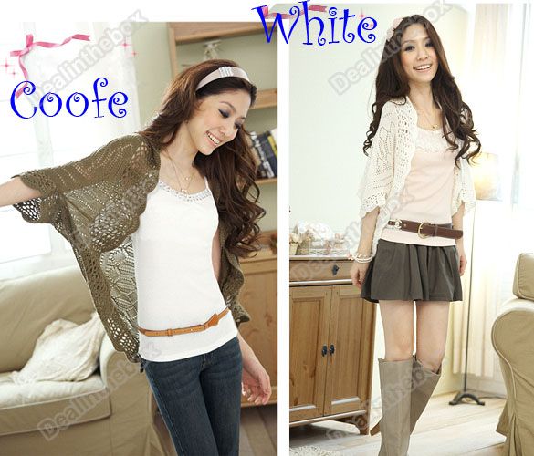 Korea Women Hollow Shawl Cardigan Knit Coat Shrug Jacket Sweater 