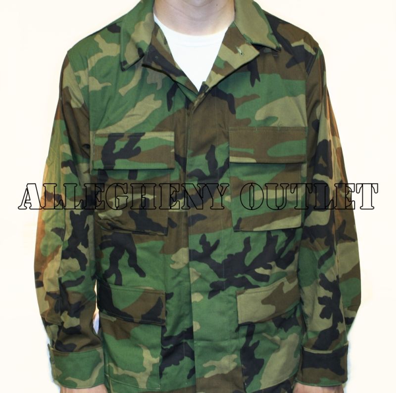 USGI US Army WOODLAND CAMO BDU Shirt MEDIUM / LONG NEW  