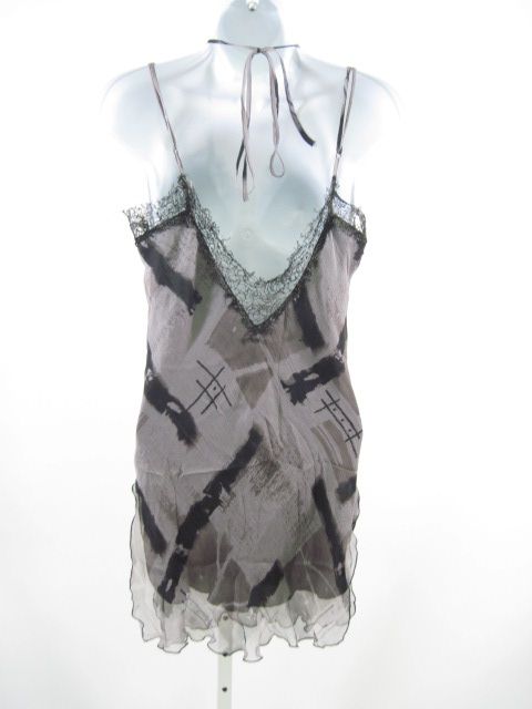 HARKHAM Black Gray Silk Camisole Tank Top Sz M  