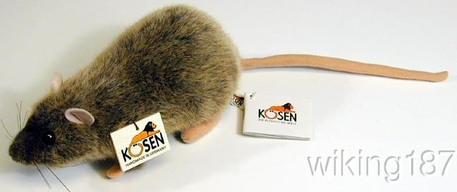 KOSEN made in GERMANY NEW GRAY RAT PLUSH TOY  