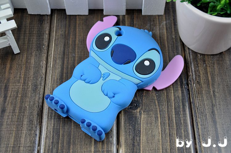 Blue Color Disney Stitch 3D Ear Soft Case Cover for iPhone 3g iPhone 