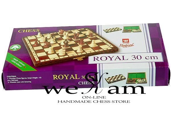 WOODEN MEDIUM HAND CRAFTED CHESS  WOOD  SET   BROWN  