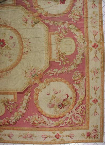 19x22 SIGNED CD ANTIQUE FRENCH AUBUSSON RUG CARPET  