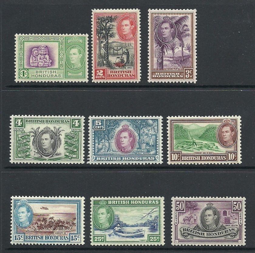   HONDURUS SG150 8 GVI 1938 47 SET TO 50c MINT CAT £47.20  