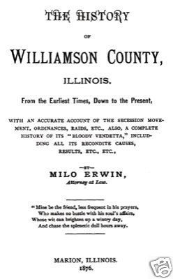 1876 Genealogy & History of Williamson Co Illinois IL  