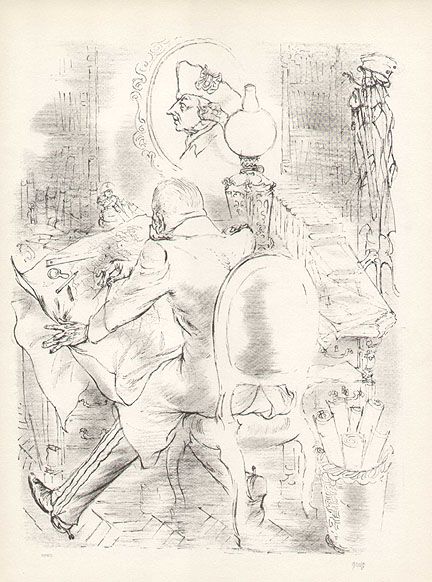 George Grosz authentic vintage print made in 1939 Prussian General 