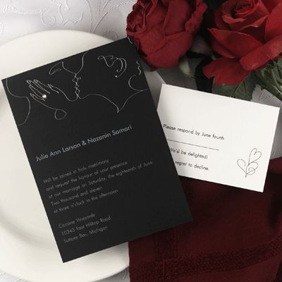 Unique Kiss the Bride Wedding Invitation Set 30% SALE  