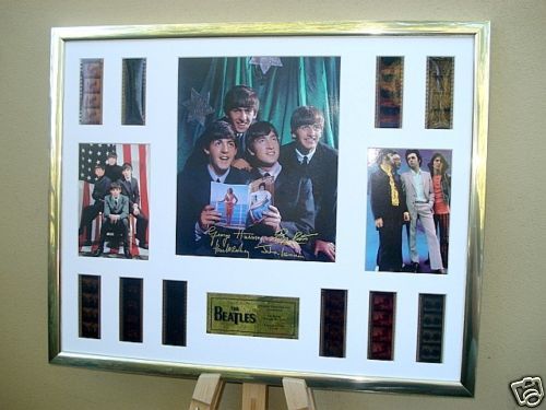 THE BEATLES SIGNED 35MM FILM CELL MONTAGE AUTOGRAPHS  