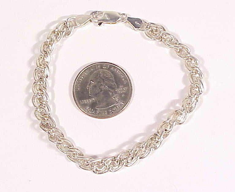 Sterling Silver 925 Italy Spiga Chain Link Bracelet  