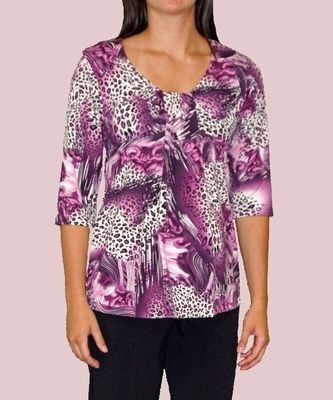 New Chic Animal Print Purple Maternity Shirt SMALL S  