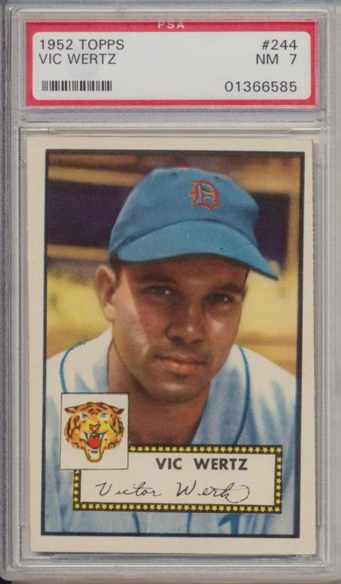 1952 Topps   Vic Wertz #244   TIGERS   PSA 7 NM  