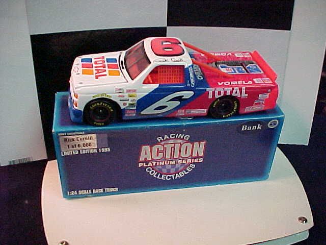 1995 RICK CORELLI #6 TOTAL 1/24 ACTION RACE TRUCK BANK  