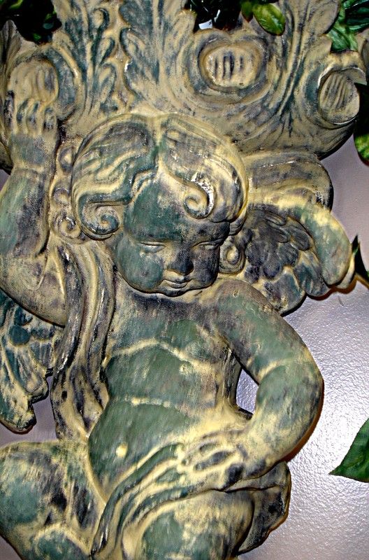 Large 22 Victorian Cherub Wall Planter Angel Sculpture  