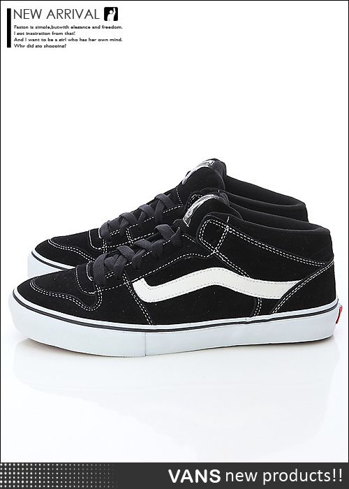 BN Vans TNT II MID Black/White/White Shoes #V232  