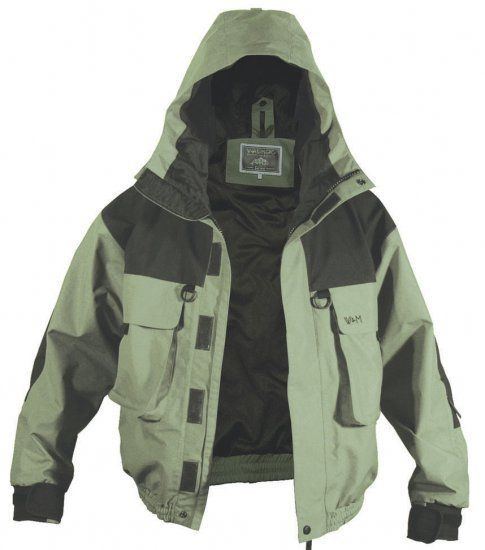 SMALL WRIGHT & McGILL BIG HORN WADING JACKET FISHING GREEN & BLACK 