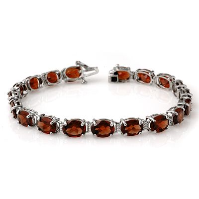  28.00ctw Garnet Tennis Bracelet White Gold  