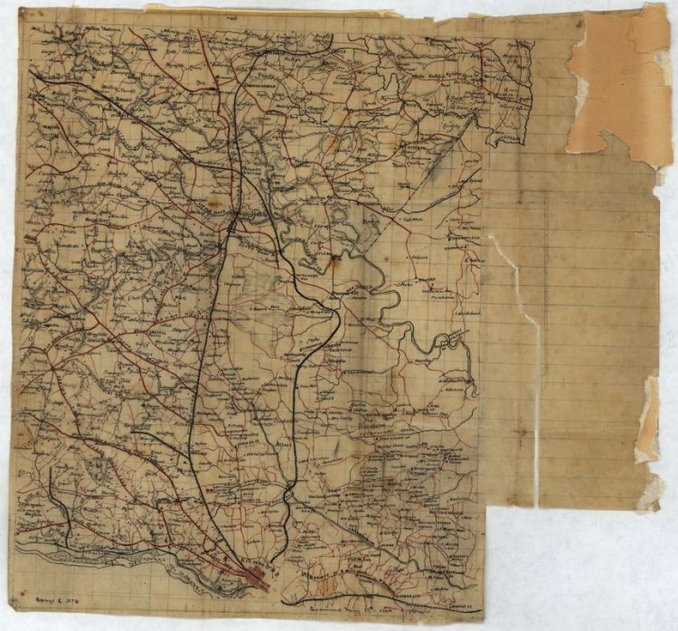 1864 Civil War map Henrico County Virginia  