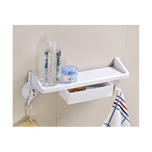 Package 1x Magic Dual Suction Cup Organizer Rack Shelf with Drawer