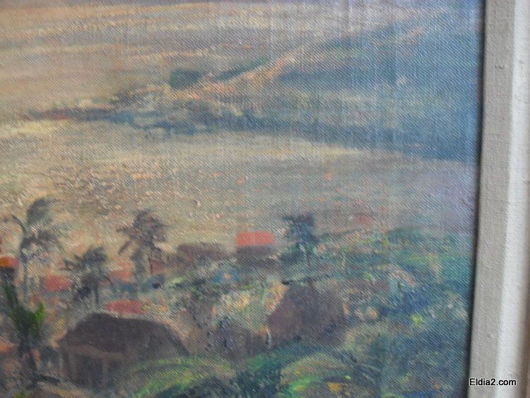 Antique 1949 Robert Benney Virgin Islands Oil Painting  