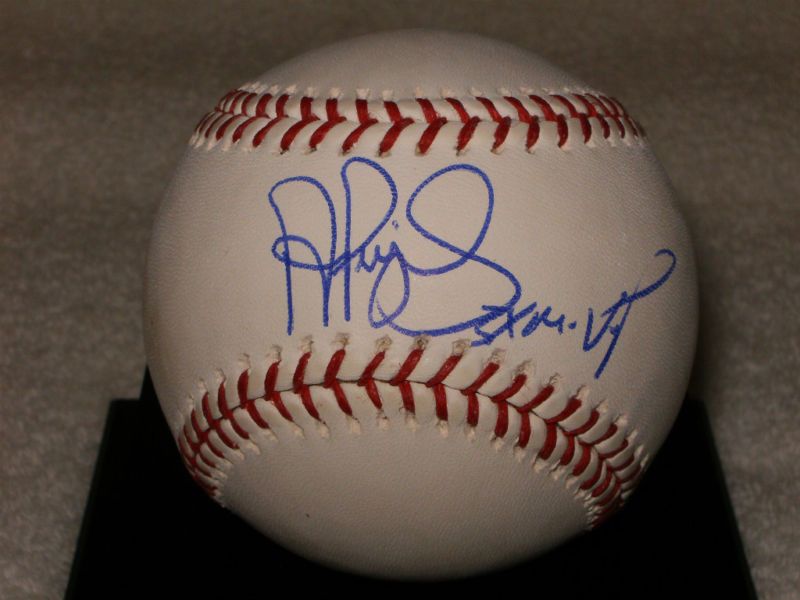 ALBERT PUJOLS SIGNED RAWLINGS OML BASEBALL + 3x MVP INSCRIPTION JSA 