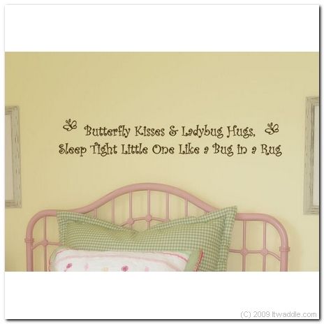 BUTTERFLY KISSES & LADYBUG HUGS  Vinyl Wall Lettering  