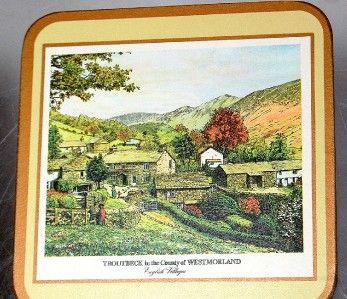 NIB (6) Pimpernel Coasters English Villages Woolpit etc  